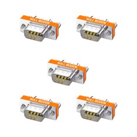 YIOVVOM DB9 Null Modem Adapter Male to Male Slimline Data Transfer Serial Port Adapter Set of 5