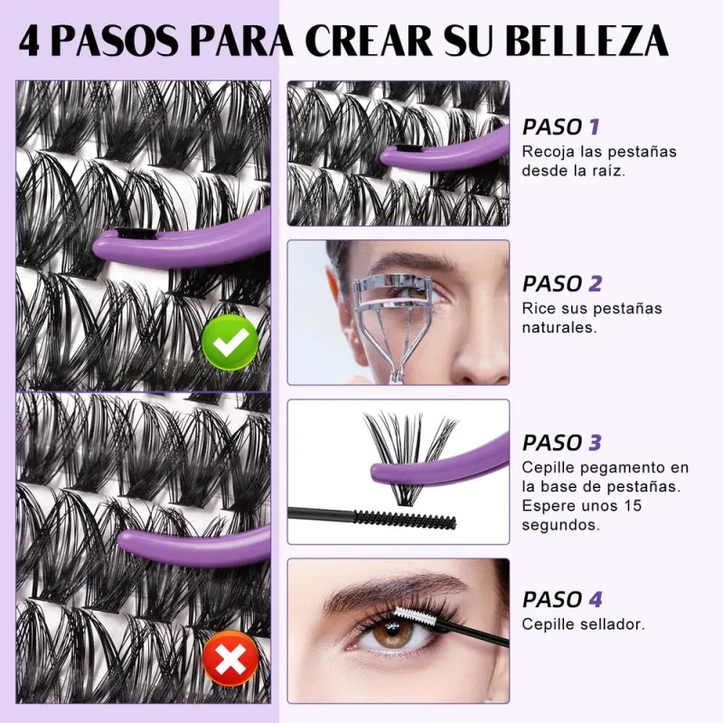 Kit De Extensiones De Pestañas 40d+50d Diy B&q Bq Lash