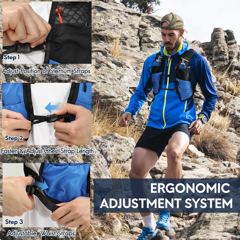Haimont Running Hydration Vest Men Women 5L Lightweight Adjustable Trail