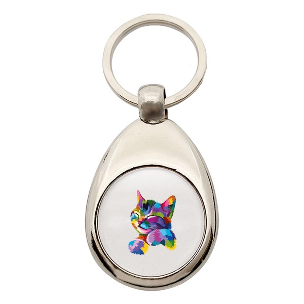 Huuraa Colourful Cat Keyring Gift Shopping Trolley Token Cat Gift