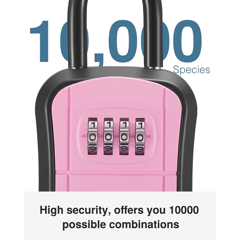 Puroma Key Lock Box, Portable Combination Lockbox Wall-Mounted Key Storage