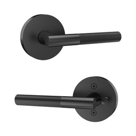 Secusly Door Lever, Interior Passage Door Handle, Reversible Non-Locking Handle Lever with Latch, Non-Slip Grip, Easy to Install for Standard Interior Doors