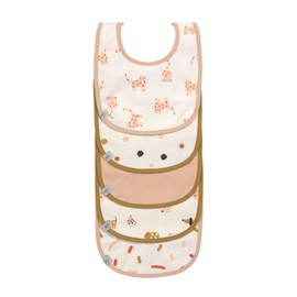 LÄSSIG Baby Toddler Bib Set (5 Pieces) Velcro Cotton Waterproof / Value Pack Bib Little Mateys Spicy Orange