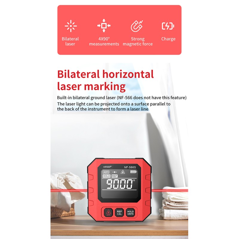 4*90° Portable Digital Inclinometer Backlight Digital Protractor Slope Meter Digital