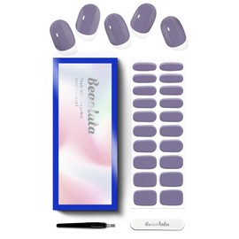 Beaolata Semi Cured Gel Nail Strips - UV Light Gel Nail Stickers - 20 Long Lasting Salon Quality Wraps (Violet Moonlight)