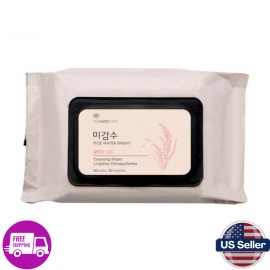 THE FACE SHOP Rice Water Bright Cleansing Facial Wipes Pkg of 50 Sealed