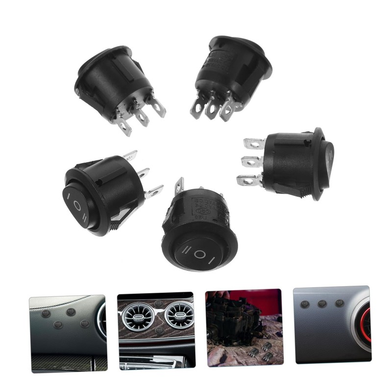 OUNONA Round Rocker Switches Car Push Button Toggle Switch with