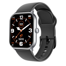 ICE-WATCH - ICE smart Silver black - Men's (Unisex) connected watch with silicon strap - 021411 (1,85")