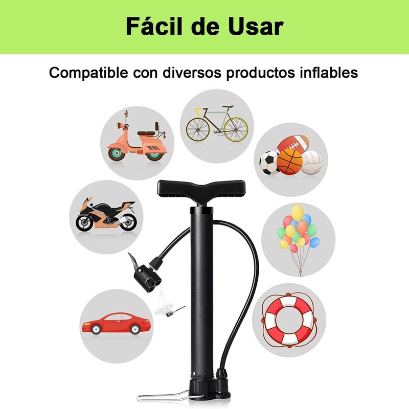 Bomba de Aire Bicicleta 3 en 1 Foot Pump, 130PSI