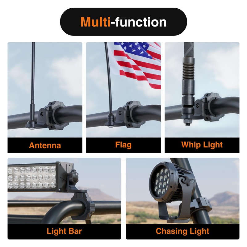 Ehaho 1 Pack UTV Whip Mount, Heavy Duty UTV Flag