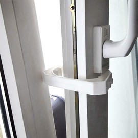 com-four® Set of 4 Window Clamps - Window Holder, Window Stopper, Window Wedge - Clamp Protection for Windows and Doors - Door Stopper - 11 cm (Set of 1 04 - White)