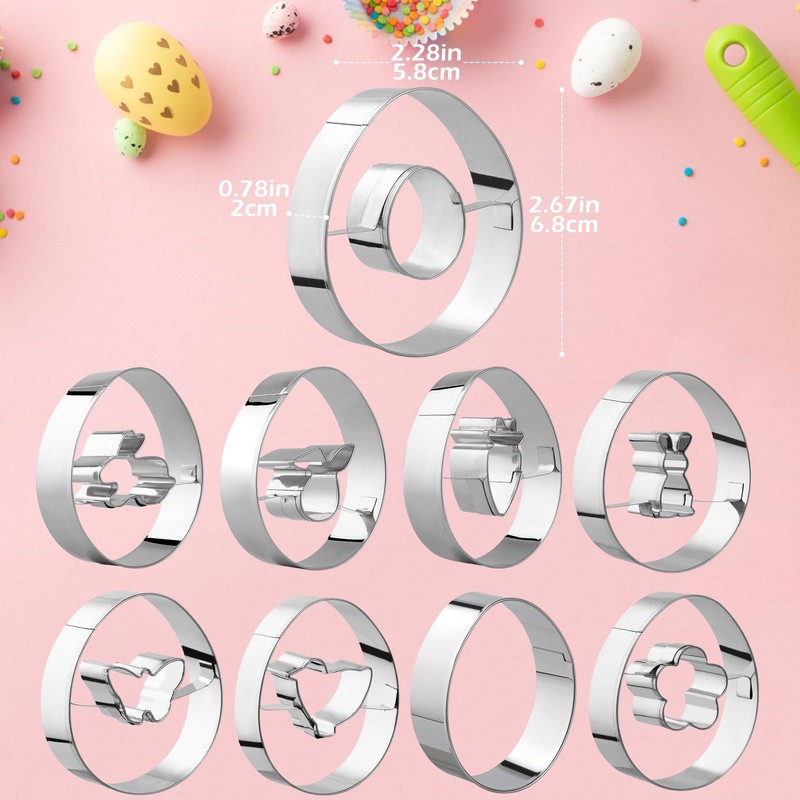 Simpeak Easter Cookie Cutters Set, 9PCS Stainless Steel Cookie Mold