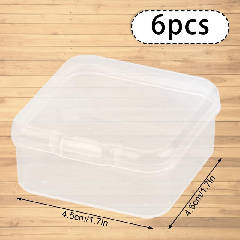 Rumyve 6Pcs Clear Plastic Storage Boxes with Lids - Mini