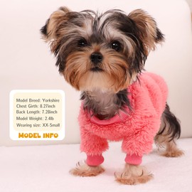 Suéteres para Perros pequeños, suéter de Invierno de Forro Polar para Cachorros, Chihuahuas, Perros Miniatura y Gatitos (de 0,5 a 1,5 kg), Talla XXS