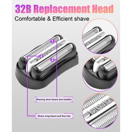 YAZIYIR 2 Pack Series 3 32B Replacement Shaver Head Compatible with Braun S3 3040s 3000s 3050cc 3010s 3070cc 3080s 3090s 310s 3020s 330s 370cc-4 380s-4