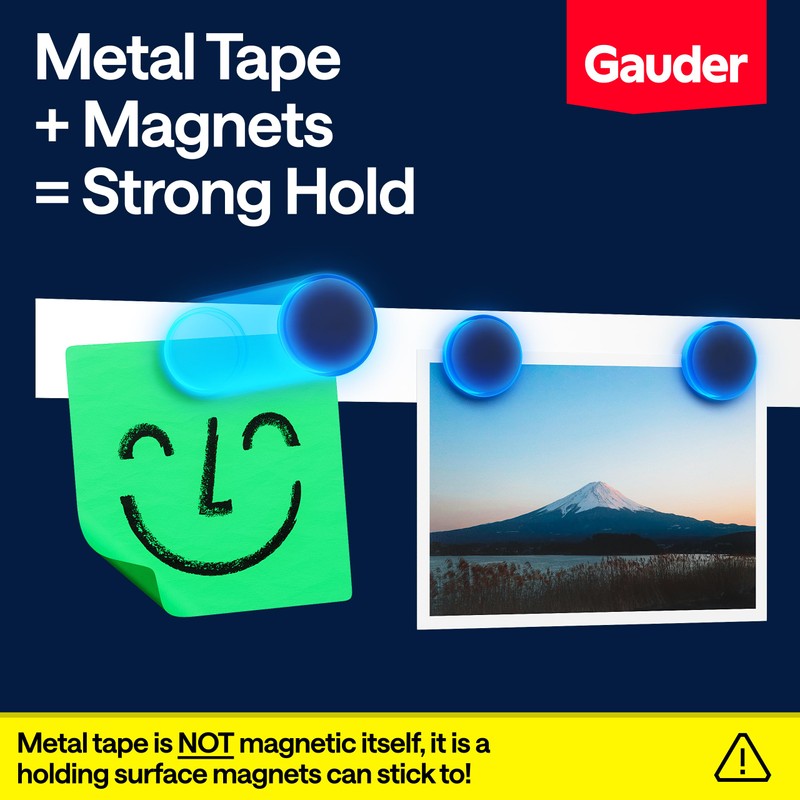 GAUDER Metal Tape Self Adhesive | Ferrous Tape for Magnets