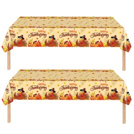 ZSYIULIA 2Pcs Thanksgiving Party Tableware Decorations for Boys Birthday,Thanksgiving Autumn Party Decorations Table Cloth for Thanksgiving Theme Table Party Favor