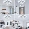 Cainjiazh 11.8" Crystal Chandelier LED Crystal Flush Mount Ceiling Light
