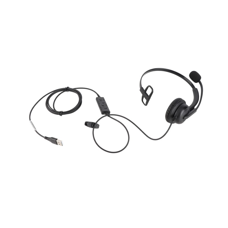 Single Ear Headset Comfortable Lightweight Noise Canceling Wired Computer Headset