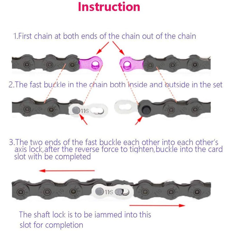 Hyamass 4 Pairs Bicycle Missing Link 9 Speed Chain Reusable