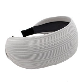 Fashion Elegant Wide Cloth Headband Hair Band Hair Hoop Accessories with Teeth for Women and Girls (Grey)