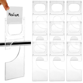 Closet Dividers Plastic Closet Dividers for Hanging Clothes Transparent Rectangle Clothing Rack Size Dividers, Organize Clothes (10 Pack)