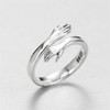 925 Silver Hug Ring Fashionable Versatile Adjustable Hugging Hands Open