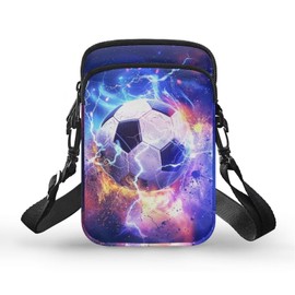 Showudesigns Football Cell Phone Purse for Men Boys Small Cross Body Bags Soccer Wallet Pouch Over Shoulder Handbags Travel Organizer Card Holder Purses Sleeve Blue