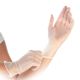 FRANZ MENSCH Pack of 1000 Vinyl Gloves, M, 24 cm, Transparent, Powder-Free