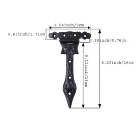 The Metal Magician Black T-Strap Hinges, Pack of 4 Heavy Duty Barn Door Hinges (6.2" x 3.5"), Gate Hinges for Wooden Fences Heavy Duty, Decorative Hinges, Farm Gate Hinge (Black)