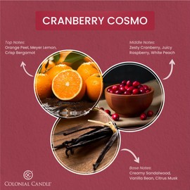 Colonial Candle Cranberry Cosmo Scented Jar Candle, 2 Wick, 3.5 oz, Mottled Wax Candle