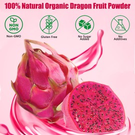 NutraBloom Dragon Fruit Powder, Pure Natural Freeze-Dried Pitaya Powder 4 Ounce for Smoothies, Desserts, and Healthy Culinary Creations, Rich in Antioxidants