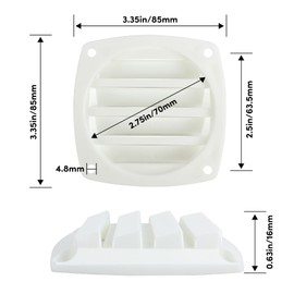 ORLANG 4 Pack Nylon Marine Boat Vent, 3 Inch Boat Louvered Vents with Mounting Screws,Boat Hull Cabin Vents,Marine Air Vent Cover Suitable for Ships,Yacht,RV (White)