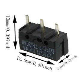 D2FC-F-7N Microswitch ZZHXSM 6pcs 20M 20 Millions Time Lifetime Micro Switches for Mouse, Black