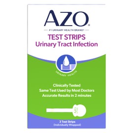 AZO Tiras de prueba de infección del tracto urinario (UTI), resultados precisos en 2 minutos, clínicamente probadas, resultados fáciles de leer, mango