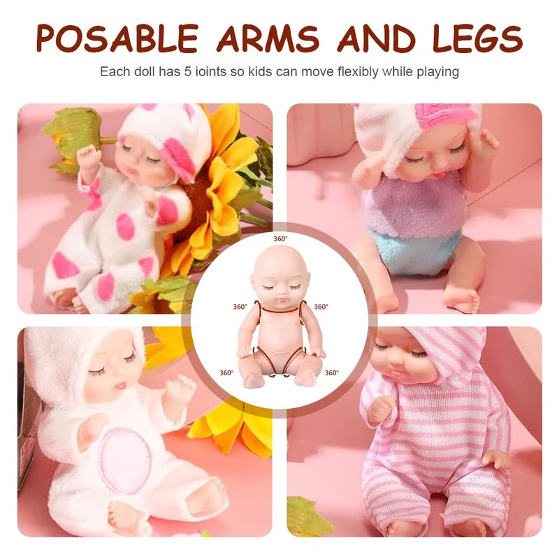 JOAASU Mini Baby Doll, Mini Reborn Dolls, Baby Doll, Pack