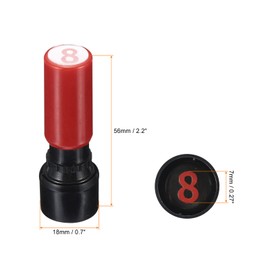PATIKIL Number Stamping Self-Inking Numbers 8 Plastic Small Number Stamp Number Stamper Beginning Stamp for Classroom Scrapbooking Art Red Bowl