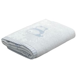 Imabari Towel Bath Towel, Panda Pattern, Blue, Cute Animal Pattern, 23.6 x 47.2 inches (60 x 120 cm), Water Absorbent, Fluffy, Made in Japan, Kindergarten, Nursery School, Nap