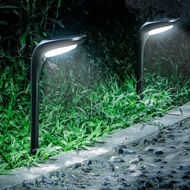 OSORD Solar Pathway Lights,【2 Pack】 Solar Garden Lights Outdoor Waterproof Solar Powered Path Light Auto On/Off for Landscape Path Yard Patio Walkway Driveway Pool Holiday (Cool White & Warm White)