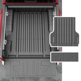 powoq Truck Mat Compatible with 2022 2023 2024 2025 Nissan Frontier Truck Bed Mat Tailgate Liner Replacement for 2022-2025 Nissan Frontier Accessories(5FT Bed Mat+Circle Style Tailgate Mat)