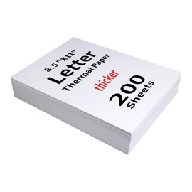 WBK Thermal Paper,Thicker,200 Sheets Folded Thermal Printer Paper 8.5 x 11 for Gutherren,Minzhi,DODOXCX,Compatible with M08F/A40/A80/C80 Thermal Portable Printer