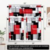 ULQUISNCE Red Kitchen Curtain Valance and Tiers, 3Pcs Geometric Art