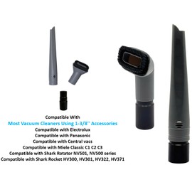 Vacuum Brush Attachments with Hose Adapter Compatible with Shark Stratos Duo Clean AZ3002 Rotator NV500 NV501 Rocket HV301 HV322 HV372 & Miele C1 C2 C3-1-3/8'' Vacuum Accessories Attachments