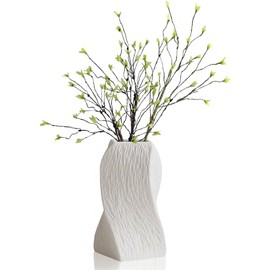 Jarron De Ceramica Moderno Florero Minimalista,Jarrones Decorativos Modernos,Jarrones Geométrico Utilizados en la Mesa de la Boda, Fiesta, Escritorio,Sala de Estar, Dormitorio de Oficina (Blanco-S)