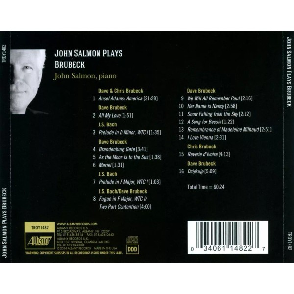 JOHN SALMON JOHN SALMON PLAYS BRUBECK NEW CD