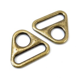 VersaKits 8 Pcs Triangle Rings Heavy Duty 1-1/2 Inch Bronze Metal Triangle Buckles D Rings Connection Point for Strap Belt Purse Bag Dog Collars Sewing