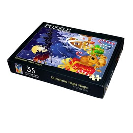 CVPuzzles Christmas Night Magic 35 Piece Childrens Jigsaw Puzzle A Charming Holiday Scene for Kids, Educational Toy Large 12 x 18 Inch Puzzle for Family Fun and Christmas Cheer