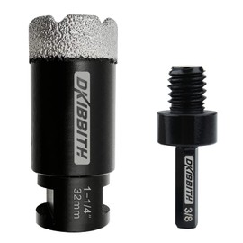 Dry Diamond Core Drill Bits 1-1/4 Inch (32mm) Tile Hole Saws for Porcelain Ceramic Tile Granite Marble Stone Brick Diamond Hole Saw with 5/8-11 Thread and 3/8inch Hex Shank Adapter