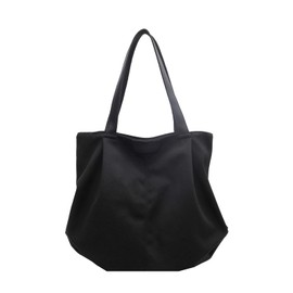 Maytopia BD2013 Women's Tote Bag, Shoulder Bag, Handbag, Women's, Zippered, Thick, Large Capacity, A4 Canvas, Lightweight, Zippered, Shoulder Bag, Stylish, Canvas, Commuting to Work or School, Black
