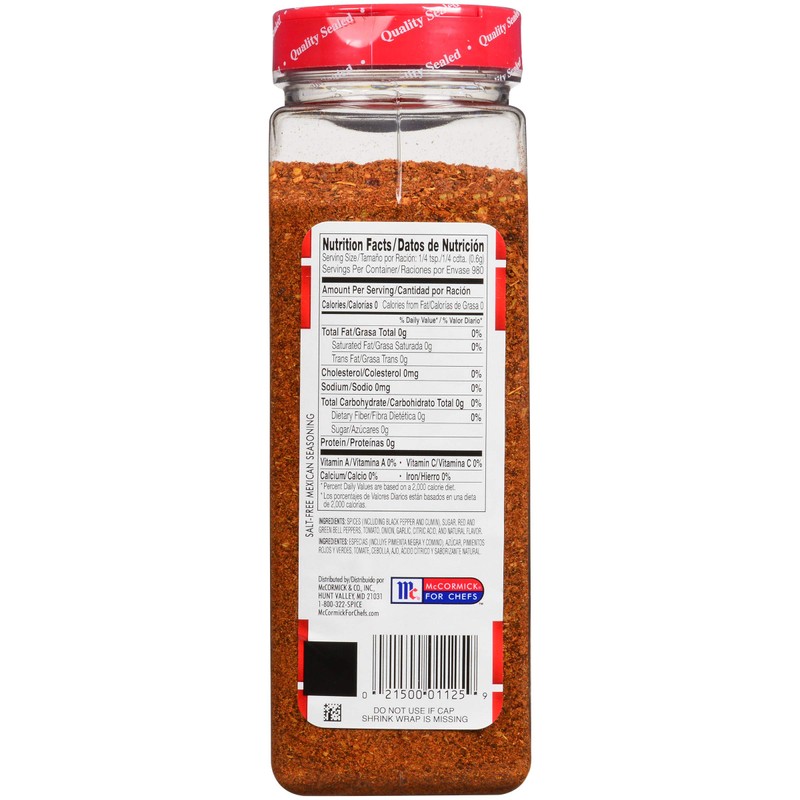 Lawry's Salt Free Mexican Seasoning, 20.75 oz - One 20.75
